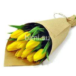 Букет из 9 жёлтых тюльпанов