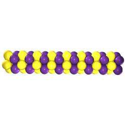 Гирлянда из воздушных шаров фиолетовая с желтым 1 метр