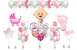 Набор воздушных шаров на Выписку Девочки для декора