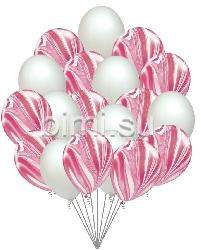 Облако из воздушных шаров с Розовыми Агатами №2