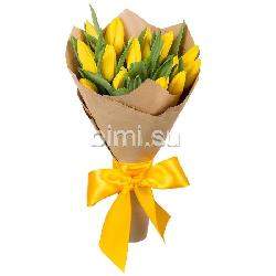 Букет из 15 жёлтых тюльпанов