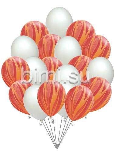 Облако из воздушных шаров с Оранжевыми Агатами