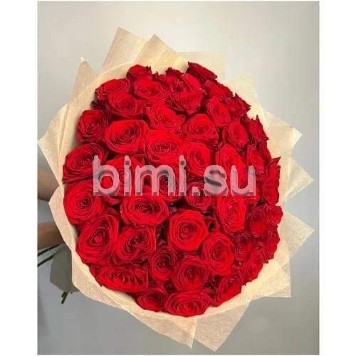 Букет из красной розы ред наоми 50см 51 шт