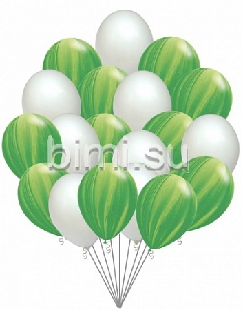 Облако из воздушных шаров с Зелеными Агатами