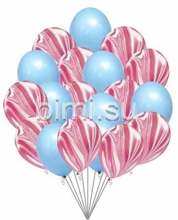 Облако из воздушных шаров с Розовыми Агатами №1