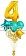 Фонтан из воздушных шаров с Золотой цифрой и бирюзовым