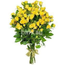Букет из 9 жёлтых кустовых роз &quot;Еллоу Бейб&quot;, 60 см