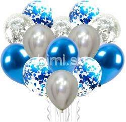 Облако из воздушных шаров с конфетти и хромом С-С