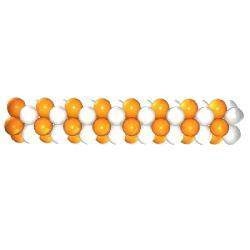Гирлянда из воздушных шаров оранжевая с белым 1 метр
