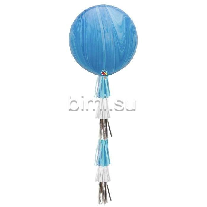 Воздушный шар Большой агат синий 90 см.